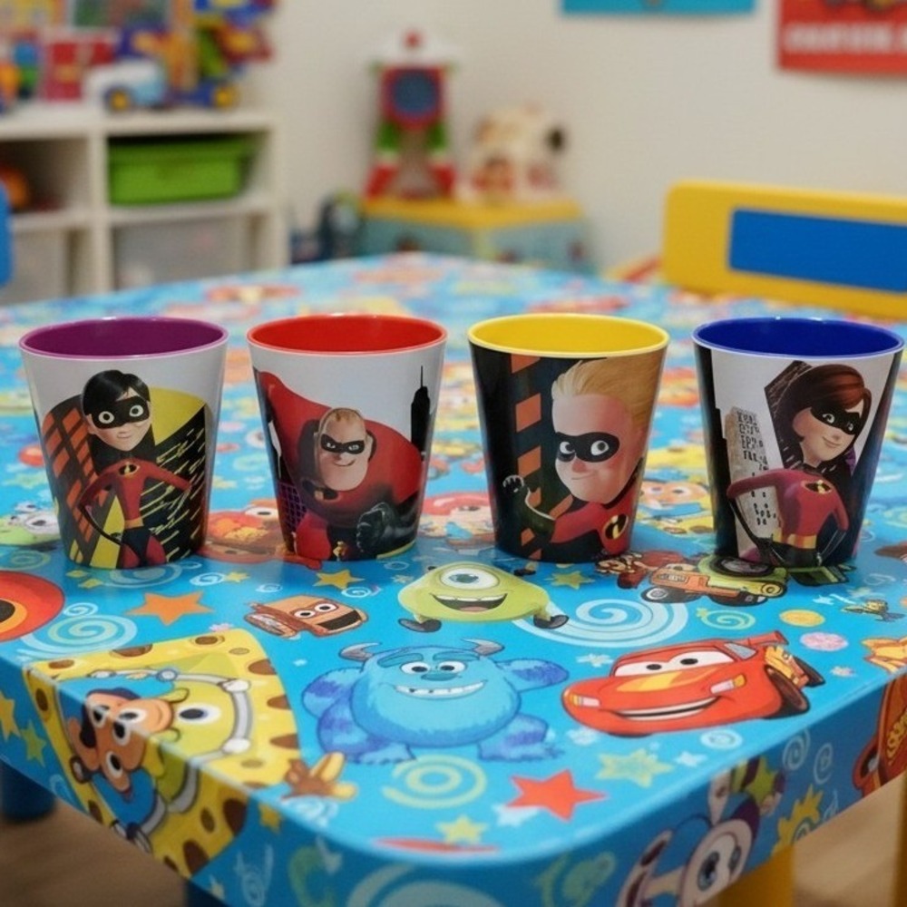Disney‎ Pixar The Incredibles Melamine Tumblers, Set of 4, Character Drinkware
